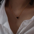 P436-gold Black Acrylic Necklace -40 5cm