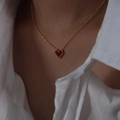P436-gold Red Acrylic Necklace -40 5cm