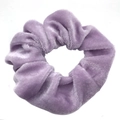 Purple velvet scrunchie for hair with a soft texture and elegant ruffled design - Light Purple-Red