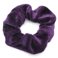 Elegant purple velvet scrunchie for women with soft texture and natural silk-like sheen - Violet
