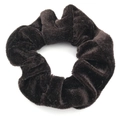 Dark brown velvet scrunchie ponytail holder accessory on a plain white background - Dark Coffee
