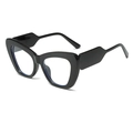 Klassische schwarze Cat-Eye-Oversize-Brillenfassung mit polierter Oberfläche und klaren Gläsern - Schwarzer Rahmen Klare Gläser