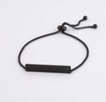 Minimalistisches verstellbares schwarzes Bar-Armband mit Box-Kette und Schiebeverschluss - Schwarz