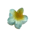 Blue and yellow gradient transparent glitter flower hair claw clip for women - Blue