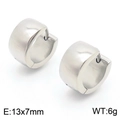 Pendientes de aro de acero de titanio plateado de 7mm, dimensiones 13x7mm para todos - Color Acero