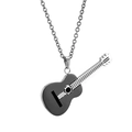 Hip hop gitaar hanger ketting voor heren van zwart en zilver roestvrij staal - Met Ketting / Zwart