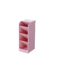 Pink slanted 4-tier plastic desk organizer and pen holder for stationary storage - Large Slanted / Wheat Straw Pink