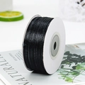 Premium black satin ribbon roll on a white spool for gift wrapping and DIY crafts - One Roll 91 Meters Long / Black (39#)