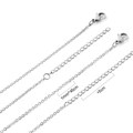 Detail of 1mm silver stainless steel snake chain showing lobster clasp and 45cm link texture - Silver (N5100345S)