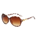 Classic tortoise shell oval oversized sunglasses with brown gradient lenses and gold accents - Tortoise Frame Gradient Brown Lens