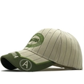 Cappellino da baseball in cotone gessato bianco sporco e verde con ricamo Austria a 45 gradi - Bianco Sporco