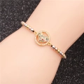 Colorful beaded bracelet with infinity heart charm and micro-inlaid cubic zirconia stones - Multicolor Hollow Heart Style 3