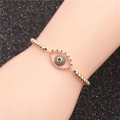 Pulsera de cuentas de colores con amuleto de ojo turco en oro, plata y oro rosa - Ojo Turco Púrpura