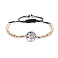 Detail of multi-color beads bracelet featuring micro-paved zircon tree of life charm - Life Tree Style 3
