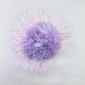 Macro detail of a 6cm purple crinkle glitter ball toy with shiny reflective fibers - Light Purple + Iridescent