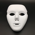 Classic white full face hip hop dance mask for Halloween with black elastic strap - Men's White Style