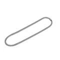 Collar de cadena de eslabones cubanos de plata pulida con cierre de metal estilo minimalista - Color Acero (6mm 45CM)