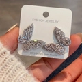 Elegante Schmetterlings-Ohrstecker mit funkelnden Zirkonia aus S925 Sterling Silber - Weißer Zirkon Schmetterling (Silber)