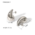 Detailansicht der silbernen Tropfenohrringe mit Abmessungen 17,5mm x 31mm und Gewicht - Silber