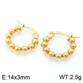 Geometrische kralen oorringen in 18K goud met een diameter van 14 mm en glans - 14x3mm Kralen Creolen Stijl (KE109325-LO)