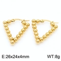 Minimalistische geometrische 18K gouden kralen driehoek oorbellen 26x24mm stijl - 26x24x4mm Kralen Driehoek Stijl (KE109330-LO)