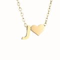 Cuore + Lettera Oro Rosa / J