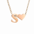 Cuore + Lettera Oro Rosa / S