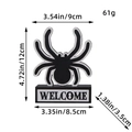 Décoration d'araignée en bois pour Halloween de 12cm avec texte de bienvenue - Araignée (WELCOME) / Noir
