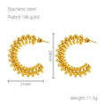 Detail van 18k vergulde roestvrijstalen spiraalvormige C-vormige oorringen met maten - 18K goud / Goud