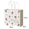 Sac cadeau mignon en papier de style japonais avec poupées kimono, taille 30x27x12cm - 30x27x12cm / Taille L Gris-Poupée Japonaise