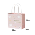 Sac cadeau rose avec motif lapin, poignées blanches et dimensions 22x20x10 cm - 22x20x10cm / Taille M Rose-Lapin