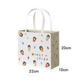 Japanese style gift paper bag with kokeshi doll print and dimensions 22x20x10 cm - M Size Grey-Japanese Doll