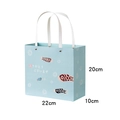 Cute light blue gift paper bag with koinobori pattern and sturdy white rivet handles - M Size Blue-Koi Flag