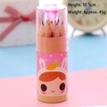 Juego de 12 lápices de colores en estuche de dibujos animados de 10,5 cm y 45g - Chica Constelación Rosa