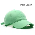 Pale green washed cotton baseball cap with curved brim and six-panel structure - Adjustable / Light Green