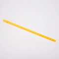 Detail view of a yellow Tritan reusable straw with spiral twisted design and ring stopper - Yellow
