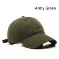 Classic washed cotton baseball cap with curved brim in army green for men and women - Adjustable / Army Green
