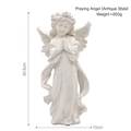 Antique white resin praying angel sculpture statue for home decor, 30.5cm height - Praying Angel Figurine (Antique)