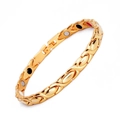 Bracciale magnetico da donna in acciaio inossidabile dorato con pietre energetiche colorate - Tutto Oro