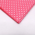 Pink tissue paper with white polka dots for gift wrapping, folded ten-sheet set - Red Small Dots