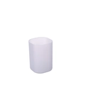 Translucent matte white square pen holder with rounded corners for desk organization - Cylindrical / Clear