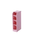 Pink vertical desk organizer with four slanted storage compartments made of plastic - Small Slanted / Wheat Straw Pink
