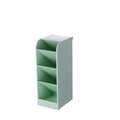 Light green four-compartment plastic desk organizer with a tilted design for pens - Large Slanted / Wheat Straw Green