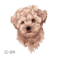 Cartoon dog puppy temporary tattoo sticker CC-014 in light brown for children - Light Brown Dog Head (CC-014)