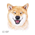 Cute Shiba Inu cartoon dog temporary tattoo sticker CC-017 for children face - Smiling Shiba Inu (CC-017)