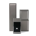 Metallic grey PU leather jewelry box set with black velvet interior for rings and necklaces - Pendant Box / Gray