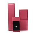 Luxury burgundy PU leather jewelry box set with matte finish and black velvet interior - Pendant Box / Burgundy