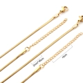 Detail view of 2mm gold snake chain necklace with 45cm length and 5cm extension chain - Gold (N5200245G)