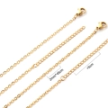 Detail of 45cm gold stainless steel snake chain with 2mm width and lobster clasp - Gold (N5200345G)