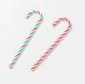 Acrylic Christmas candy canes in red white and green spiral patterns 2 pack - 9cm / Red Green White Striped Cane (Single)